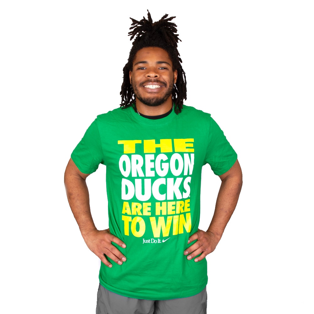 Ducks Spirit, Nike, Green, Crew Neck, Cotton, Men, Unisex, Softball, Postseason, The Oregon Ducks Are Here To Win, T-Shirt, 975738